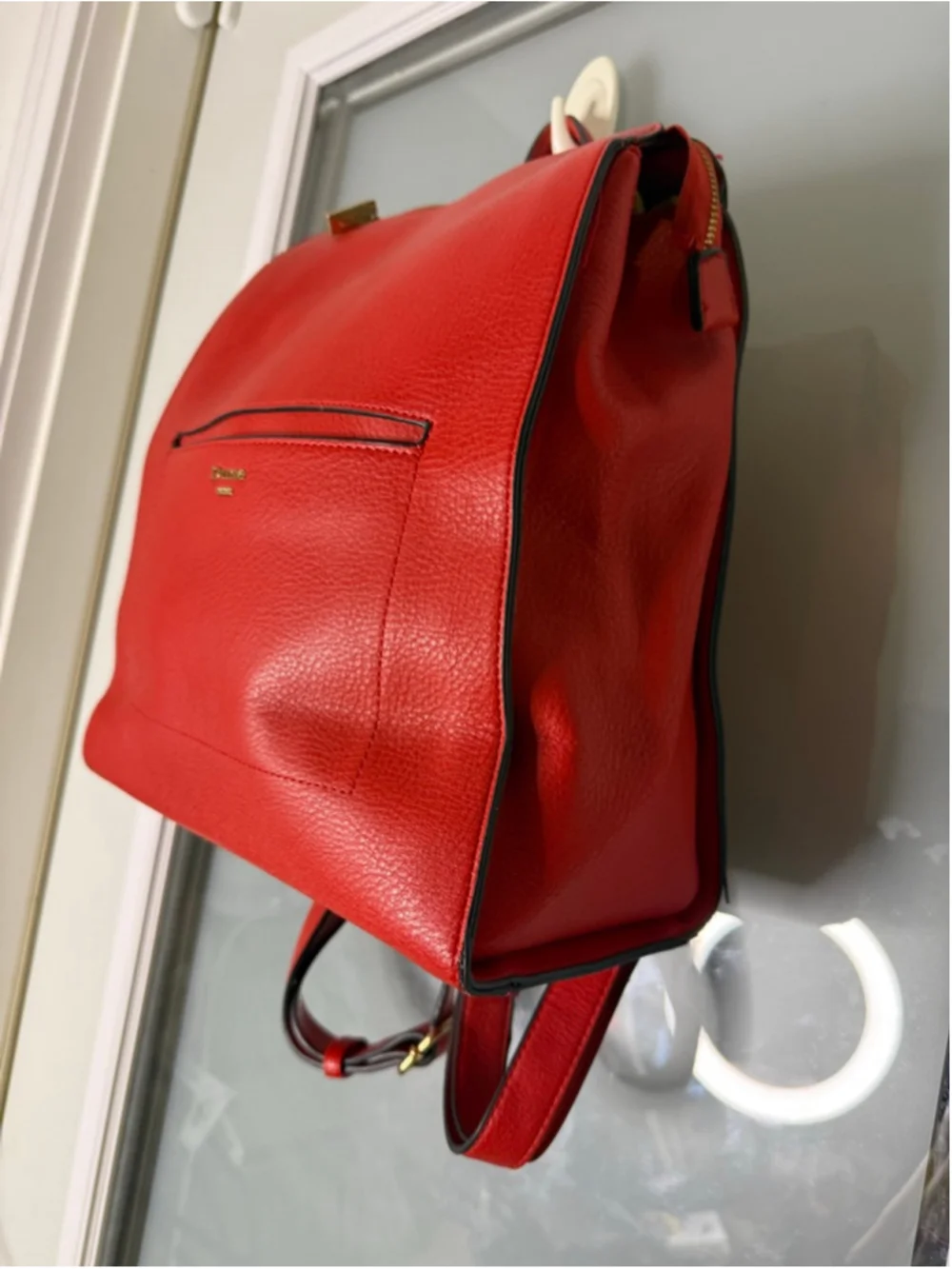Dune London Red Faux Leather Backpack One Size